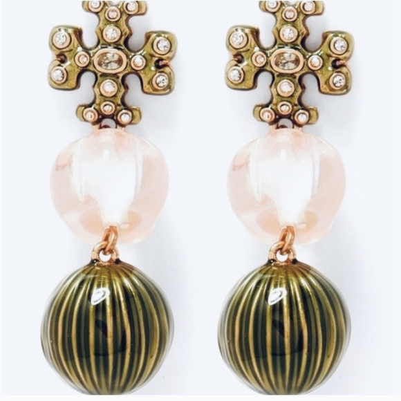 Tory Burch double drop logo earrings - Picture 2 of 4